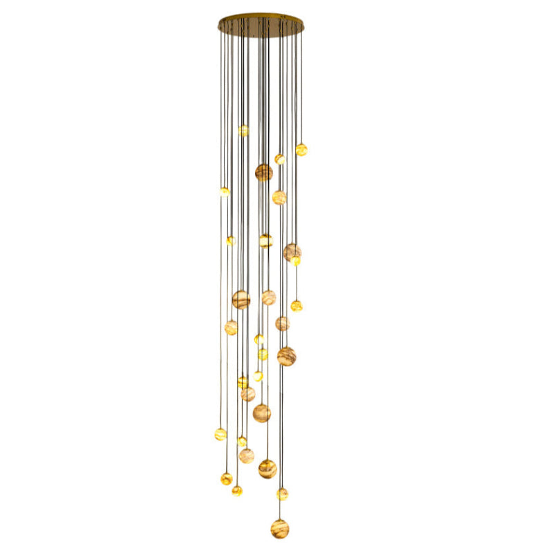 Candelabro Sultana, cascata de orbes em alabastro