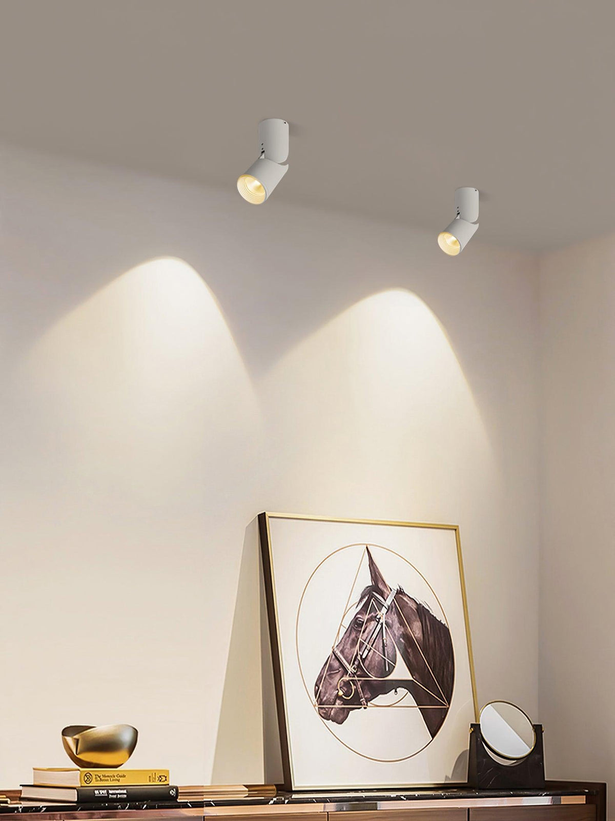 Avenaora taklampa med justerbara LED-spotlights, solig