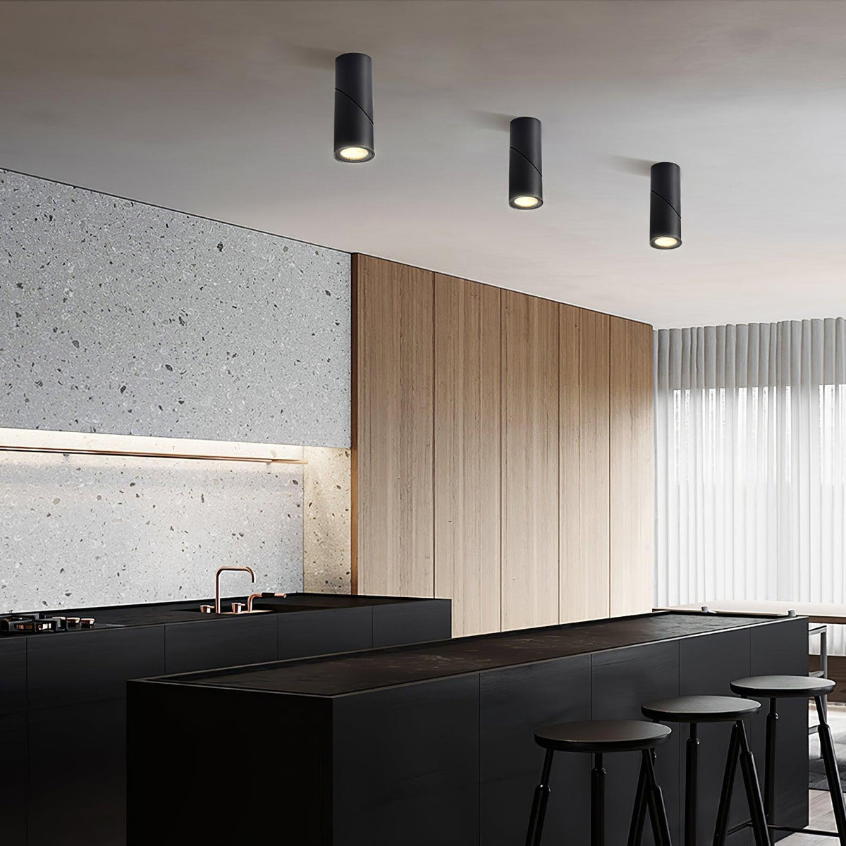 Avenaora taklampa med justerbara LED-spotlights, solig