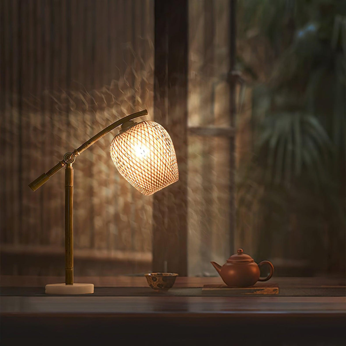 Zanell zeninspirerad bordslampa i bambu