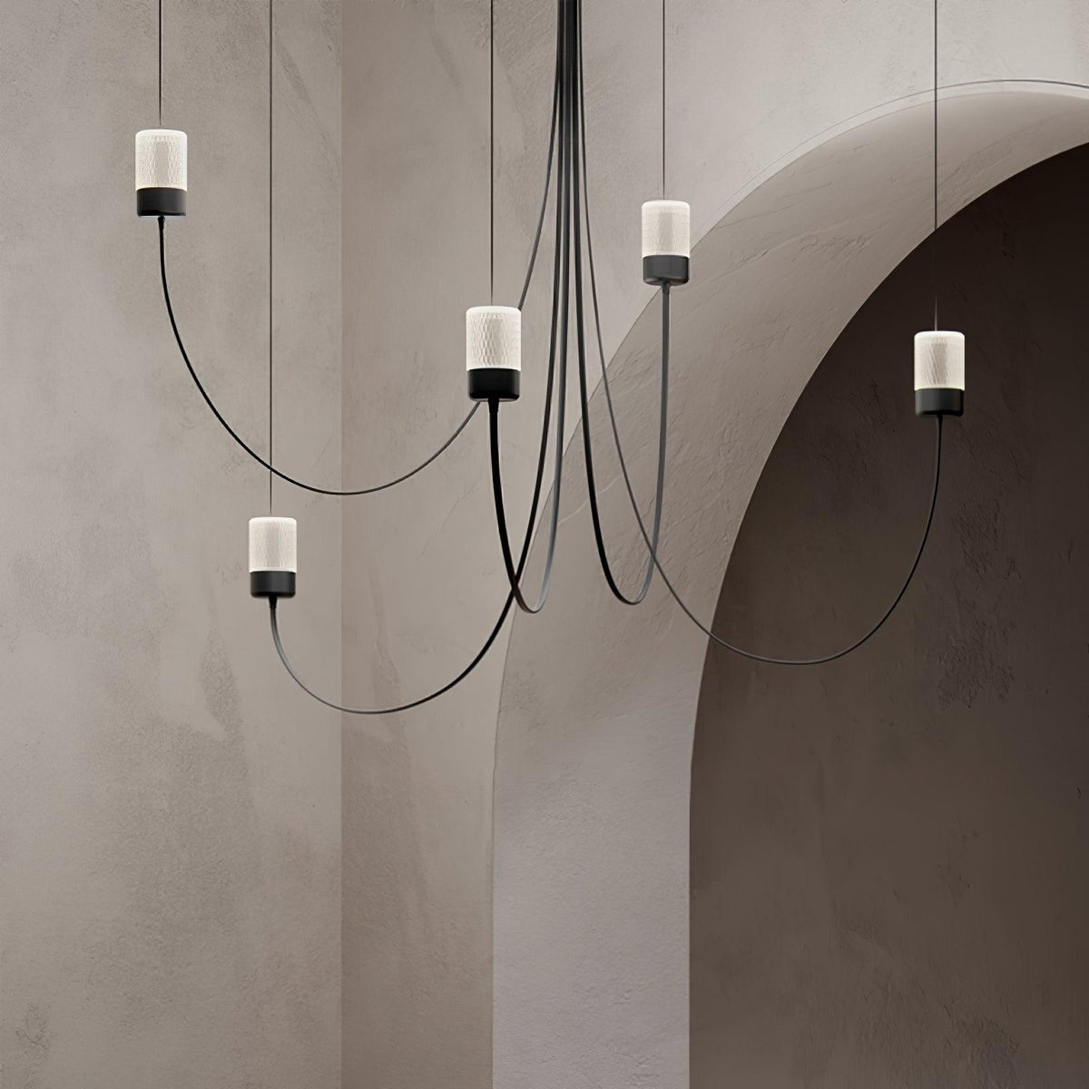 Candeeiro de teto em vidro com elegância oscilante Veluaria