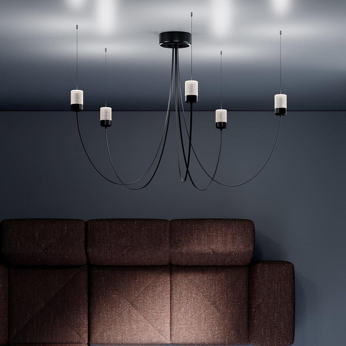 Candeeiro de teto em vidro com elegância oscilante Veluaria