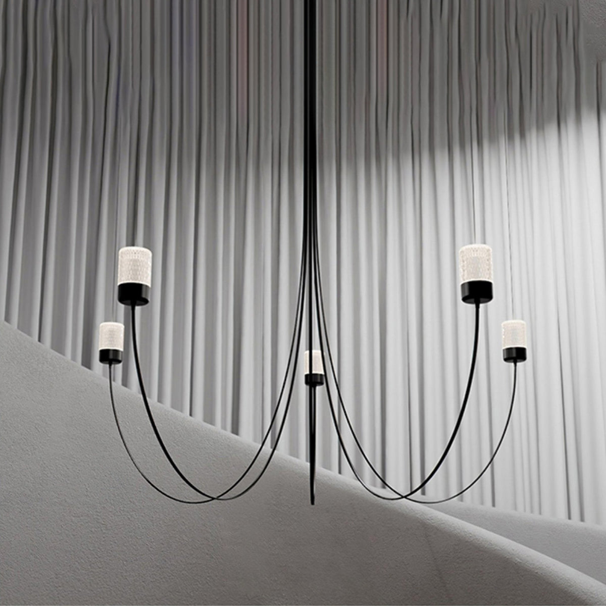 Candeeiro de teto em vidro com elegância oscilante Veluaria