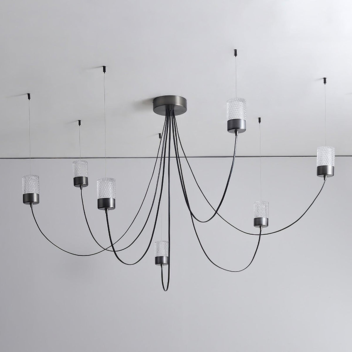 Candeeiro de teto em vidro com elegância oscilante Veluaria