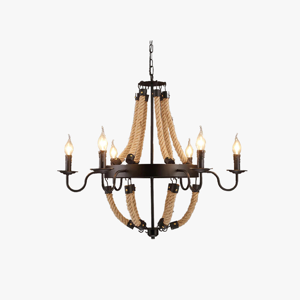 Epoch industriel LED-pendellampe i metal/reb, sort, til stue/bar