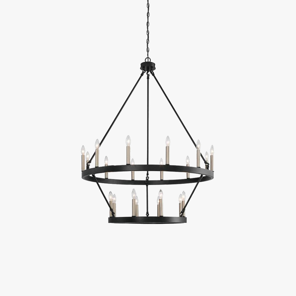 Silva moderni teollisuustyylinen LED-kattokruunu, musta metalli, olohuone