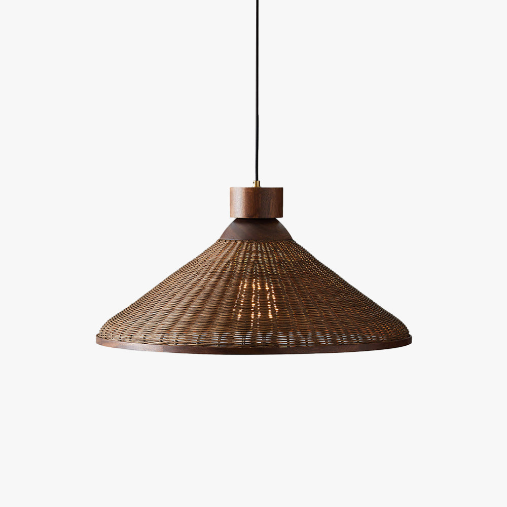 Silva retro LED-pendellampe i rattan, stue/restaurant/hotel