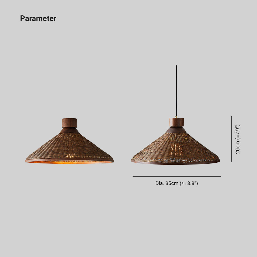 Silva retro LED-pendellampe i rattan, stue/restaurant/hotel