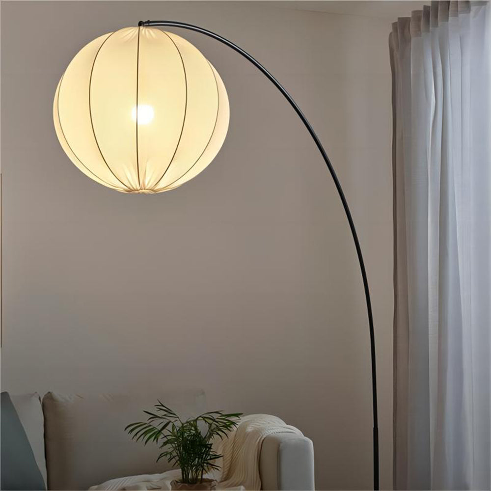 Ritta moderne minimalistisk kugleformet pendellampe i metal/tekstil, hvid