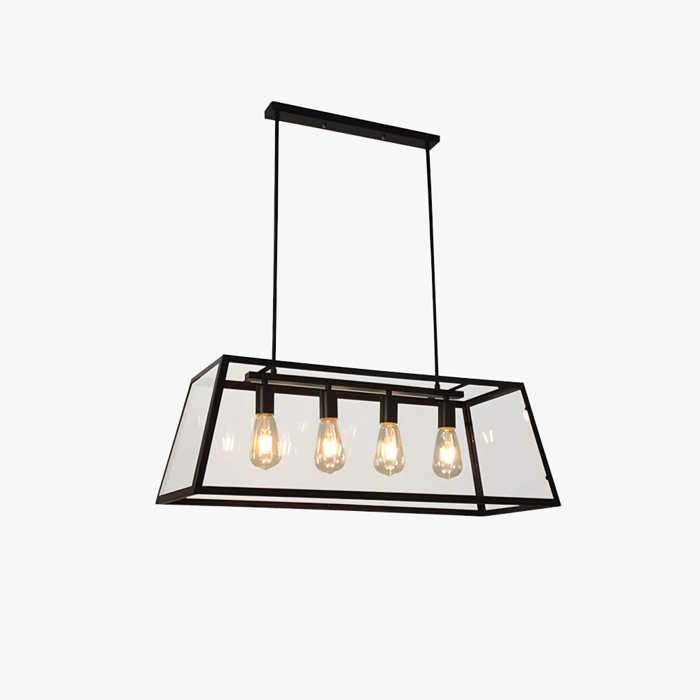 Epoch industriell modern LED-pendellampa, svart glas/metall, kök/sovrum/vardagsrum