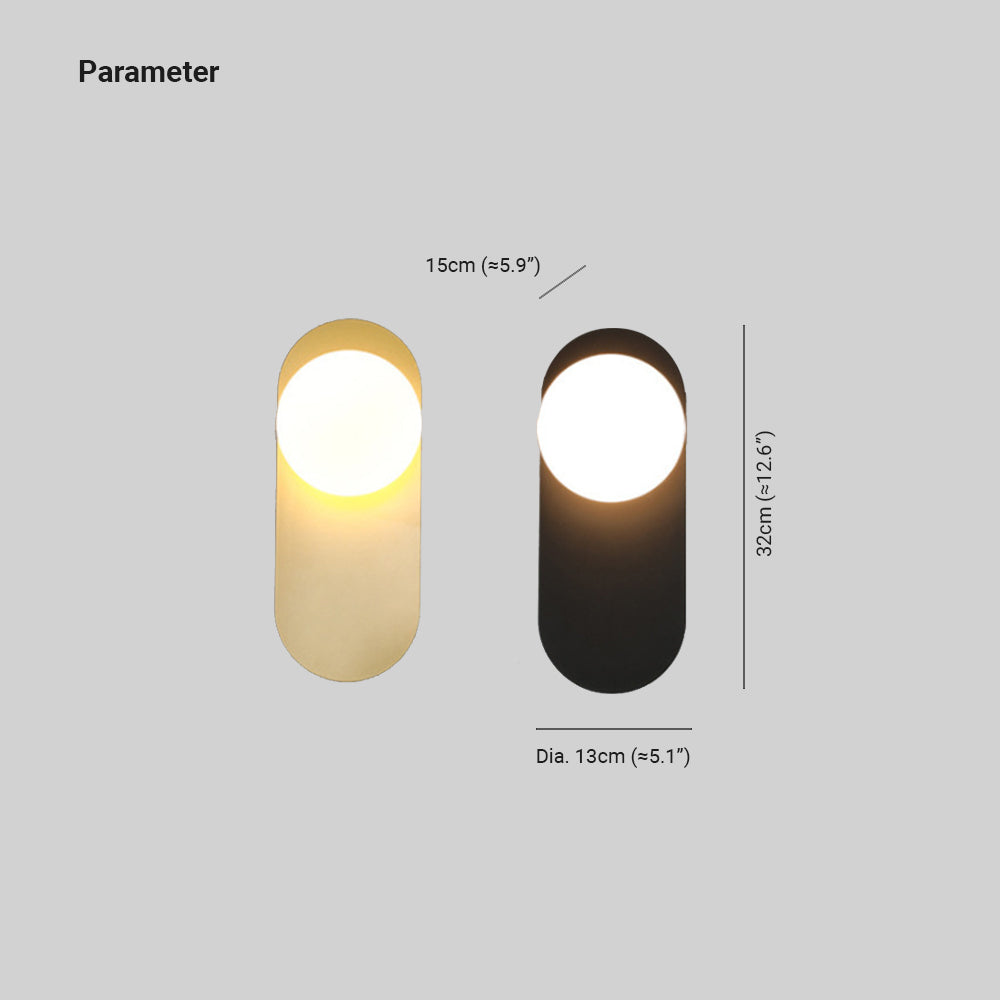 Valentina modern LED-vägglampa i svart/guld och glas – sovrum/vardagsrum