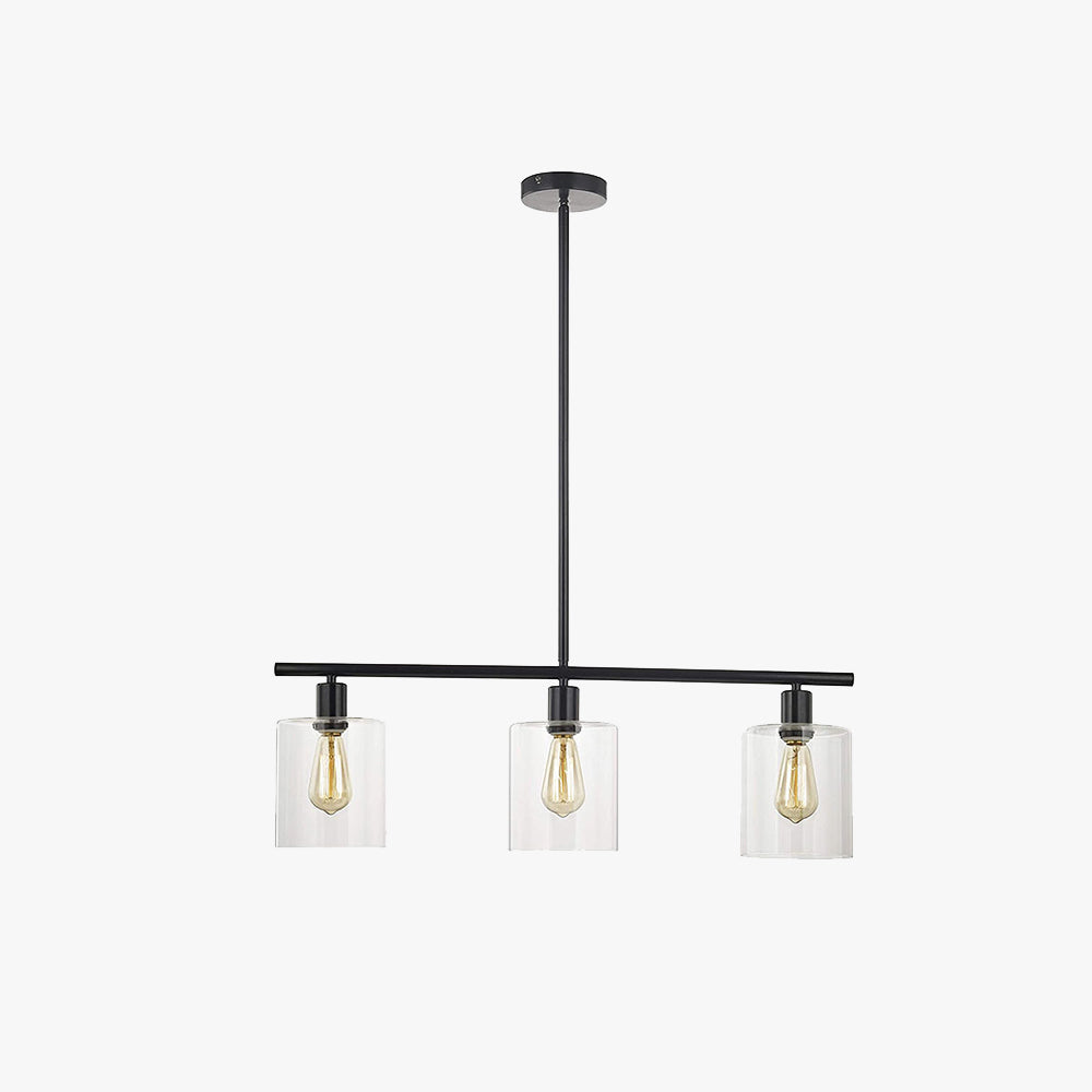 Arisha industriell minimalistisk LED-kristallkrona i svart metall – köksö