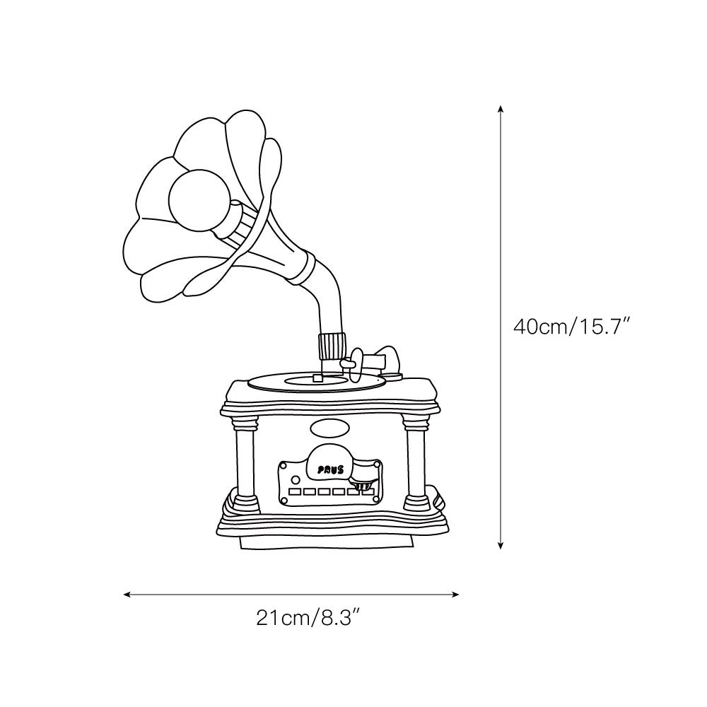 Fonografbordlampe