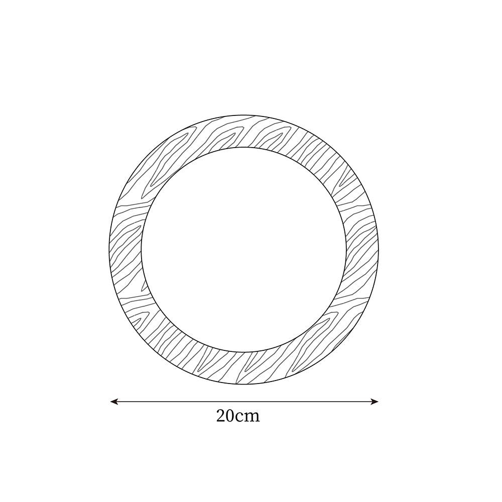 Candeeiro de parede com corpo metálico e aro de madeira, de estilo minimalista