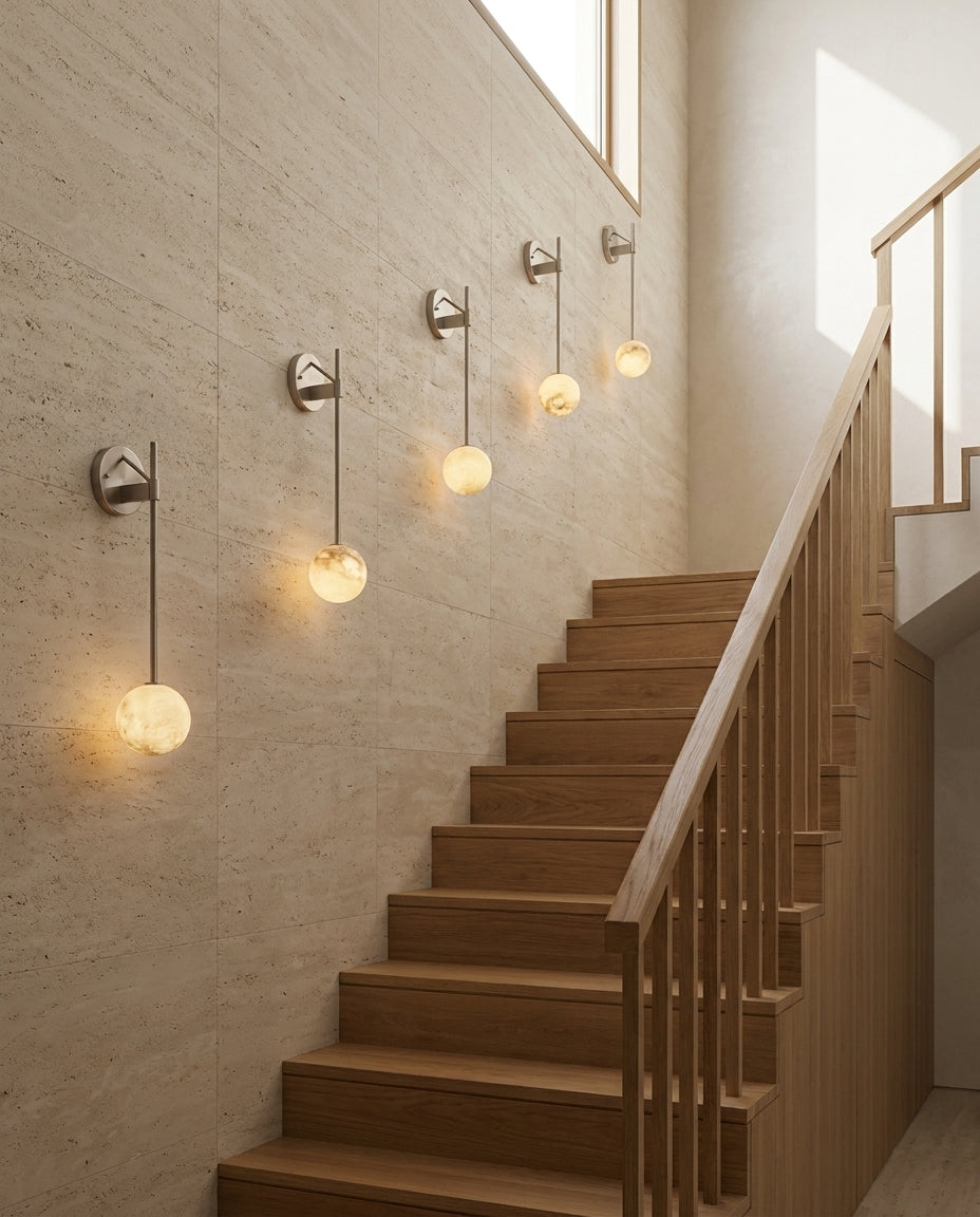 Staverncombe vägglampa i alabaster