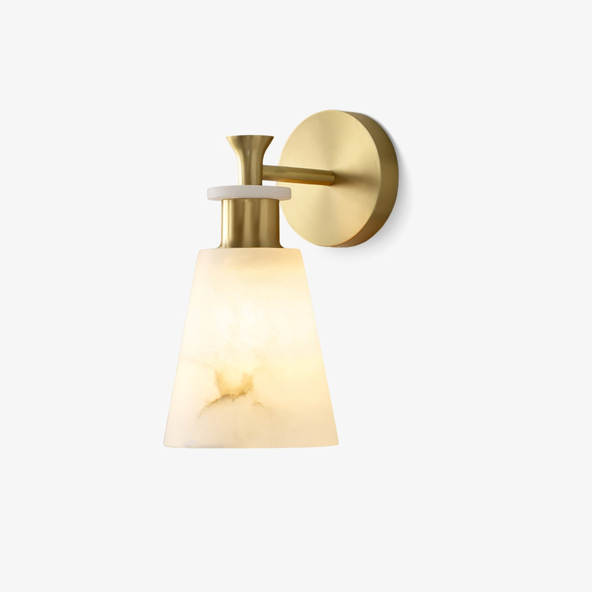 Avsmalnande vägglampa i alabaster