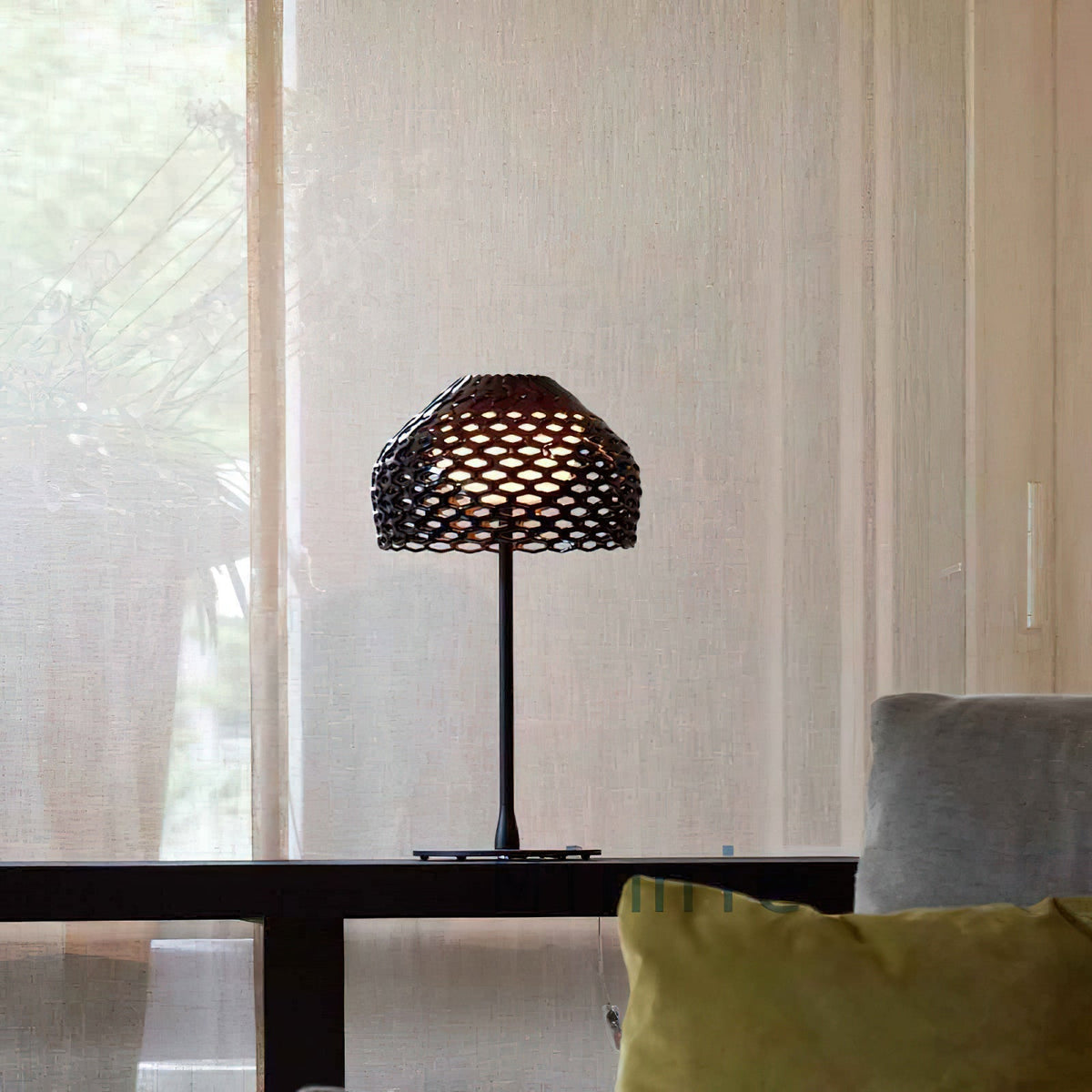 Vintace industriell bordslampa i plast