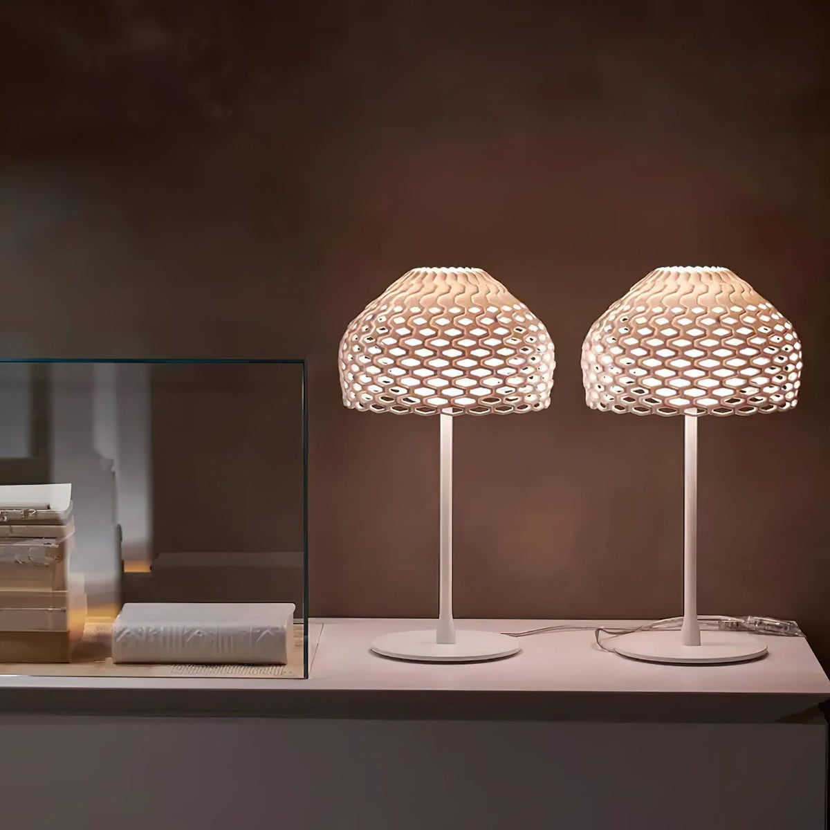 Vintace industriell bordslampa i plast