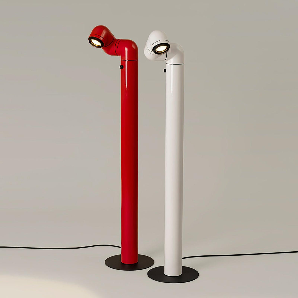 Nyor-gulvlampe i aluminium