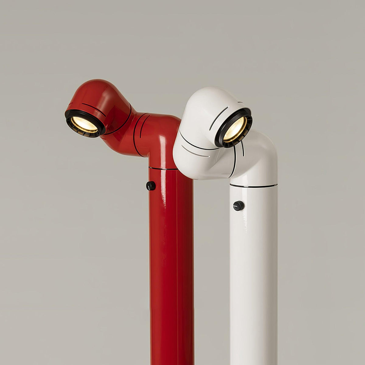 Nyor-gulvlampe i aluminium
