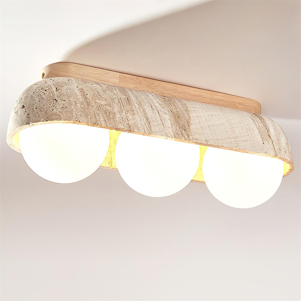 Norelina rektangulær loftslampe i travertin