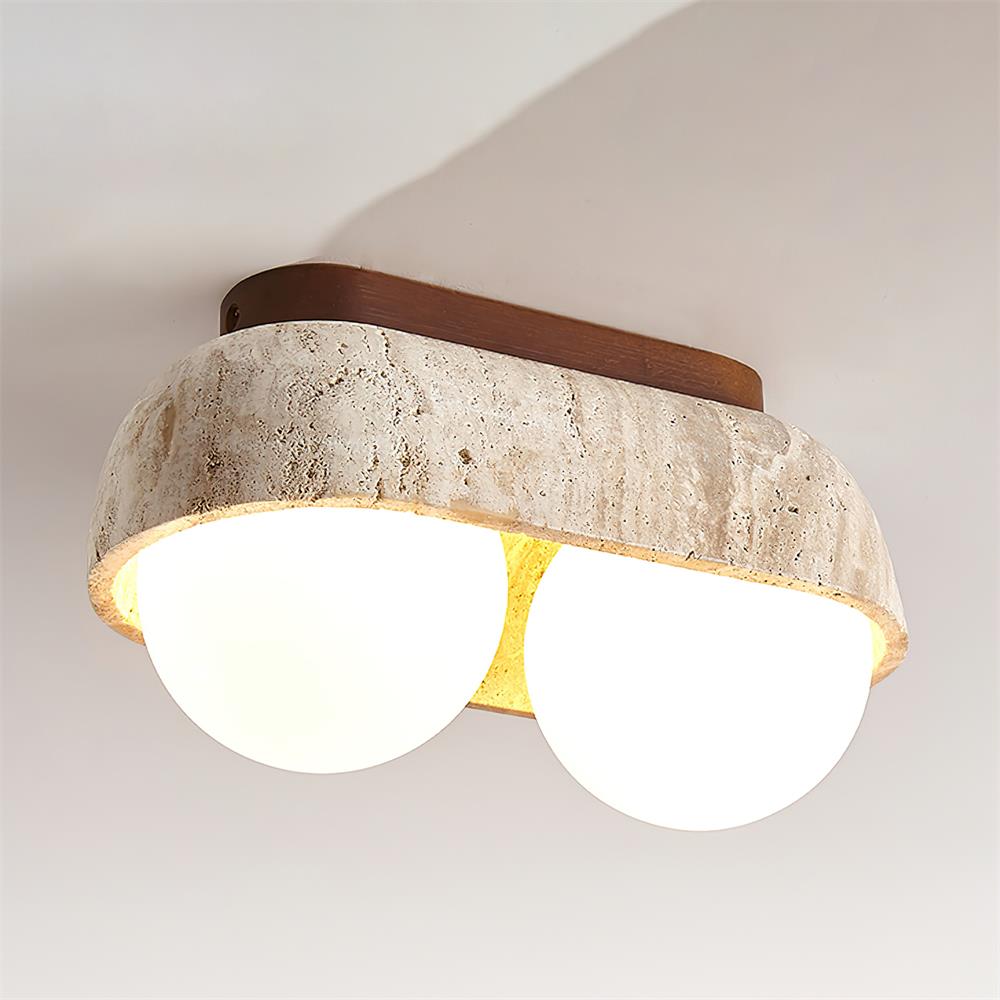 Norelina rektangulær loftslampe i travertin