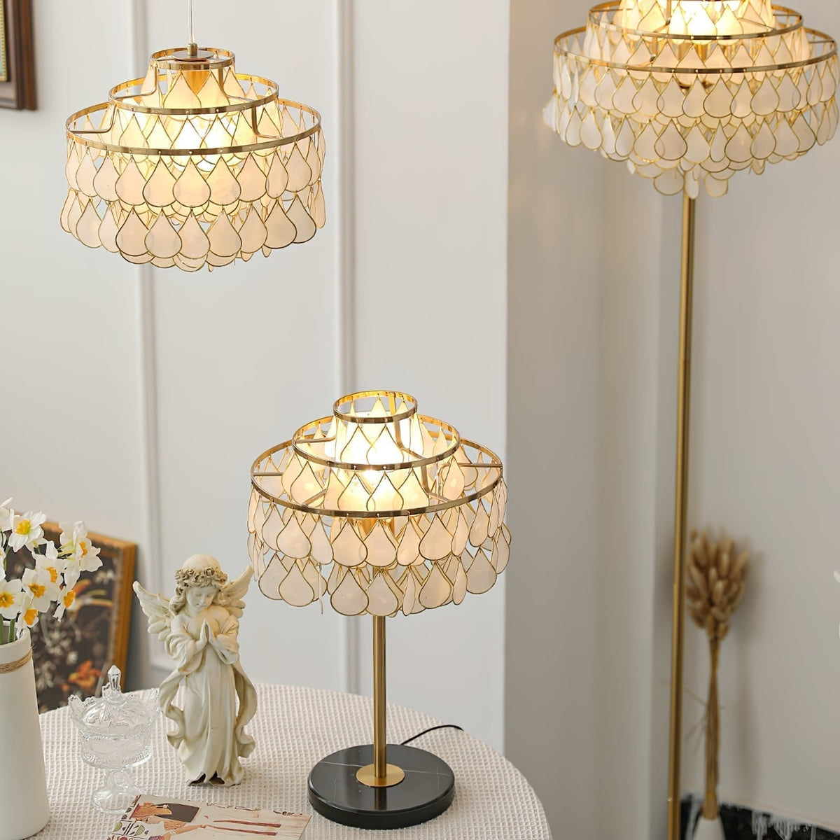 Luksus-skalbordlampe med dråber Jacob