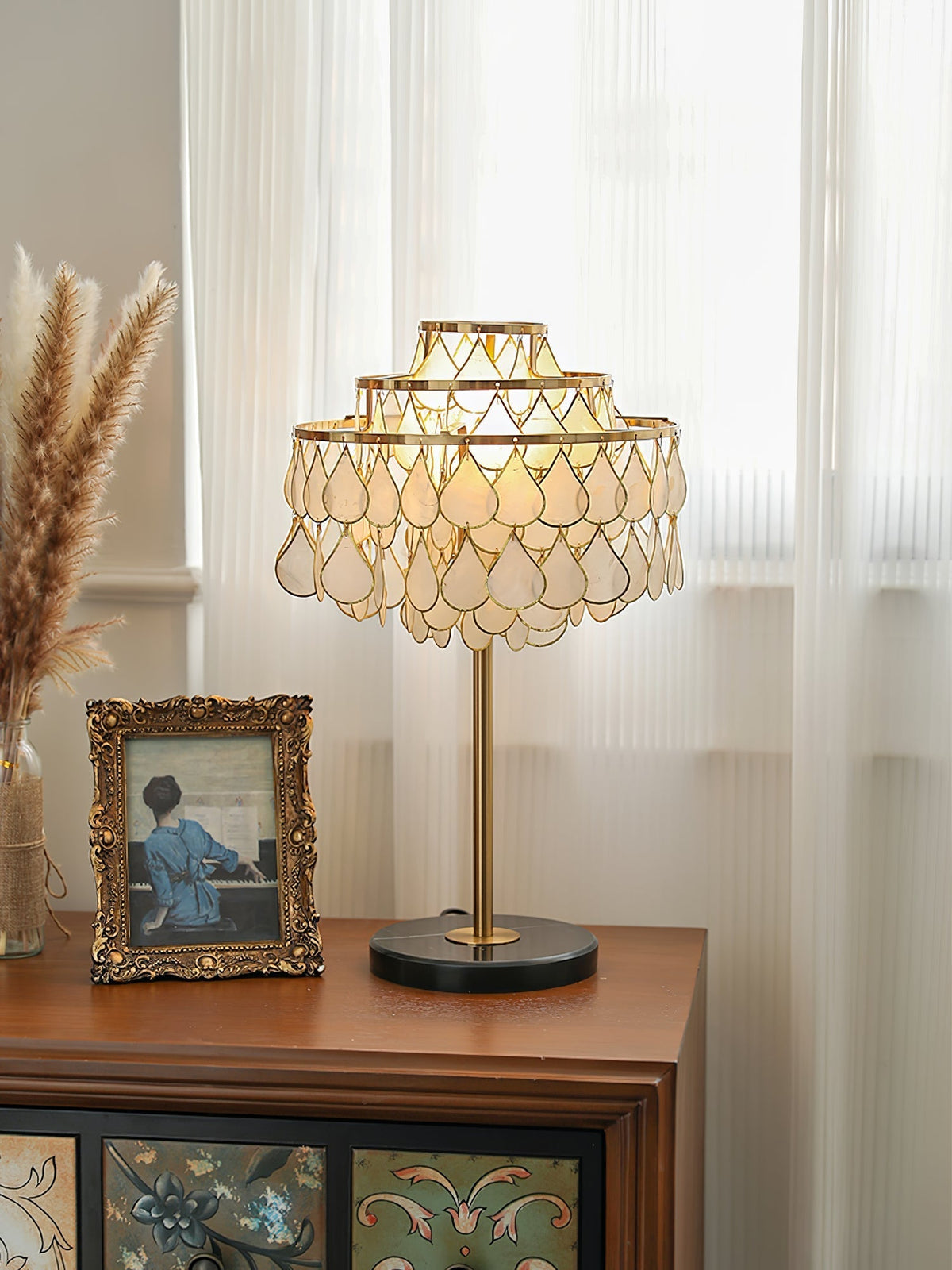 Luksus-skalbordlampe med dråber Jacob