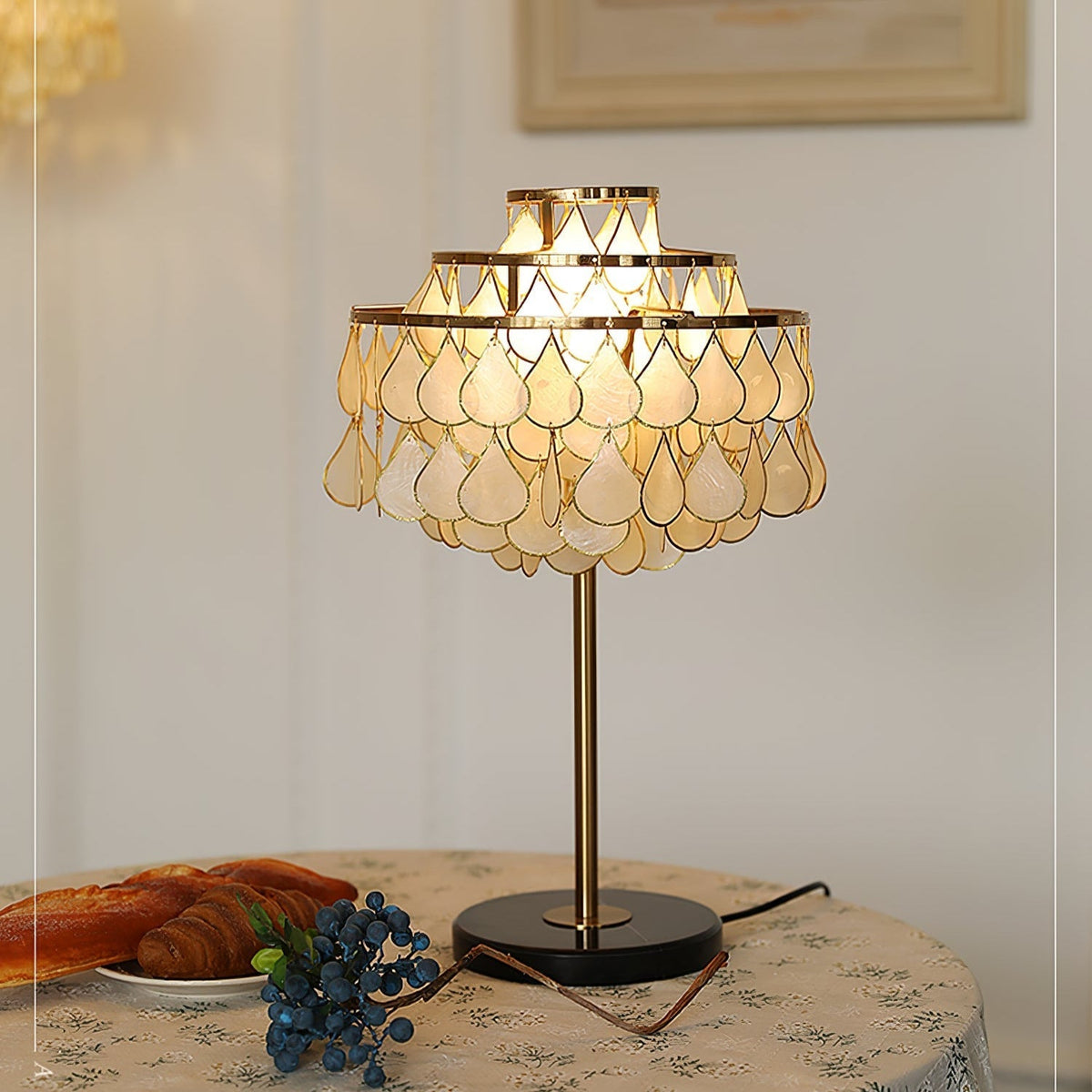 Luksus-skalbordlampe med dråber Jacob