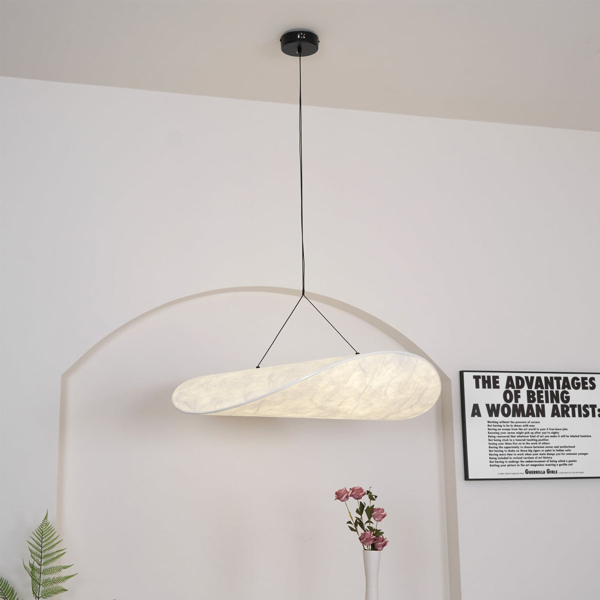 Luminette mínimalískur silkihengilampi