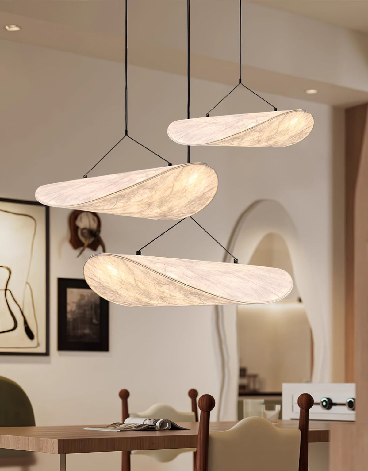 Luminette mínimalískur silkihengilampi