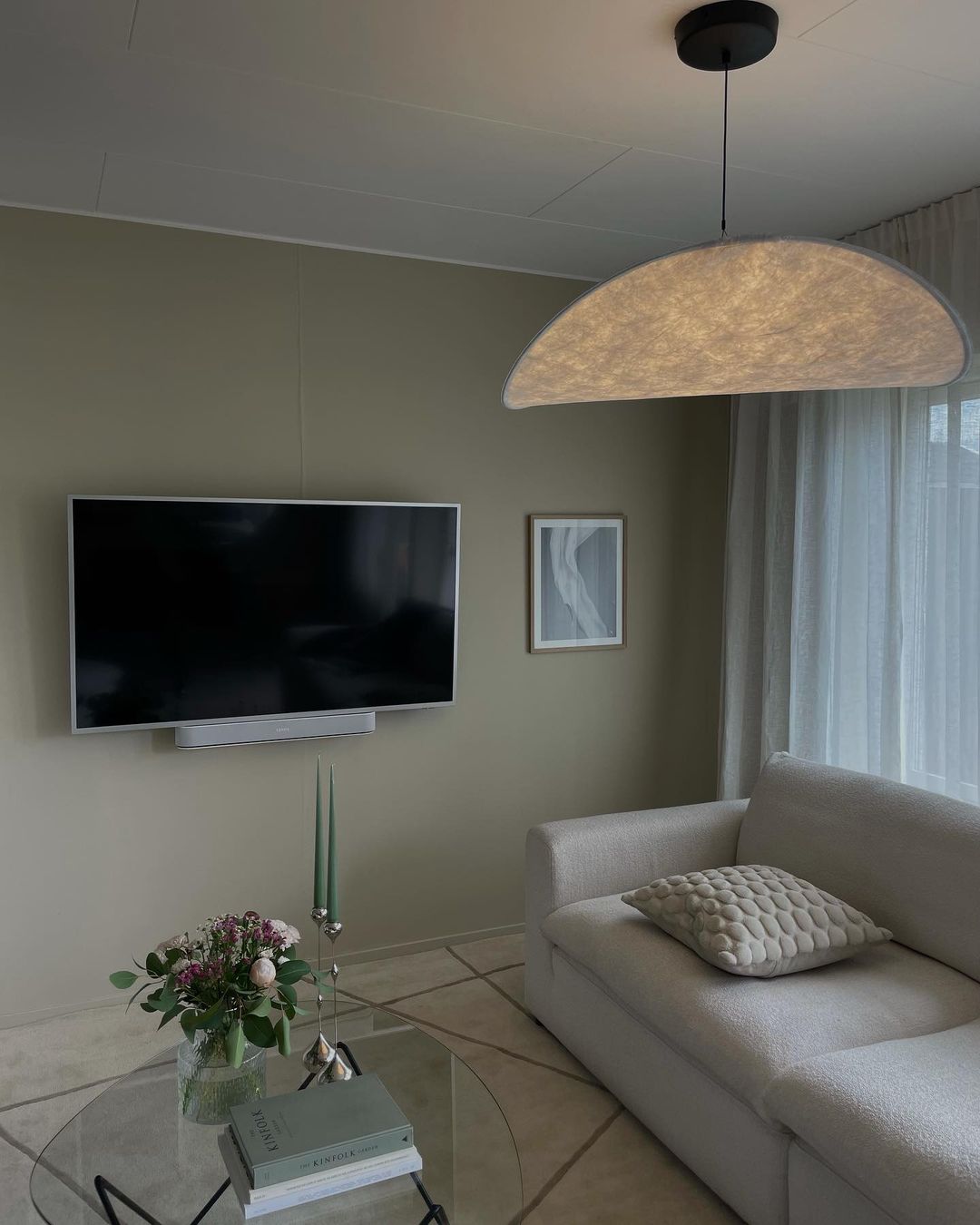 Luminette mínimalískur silkihengilampi