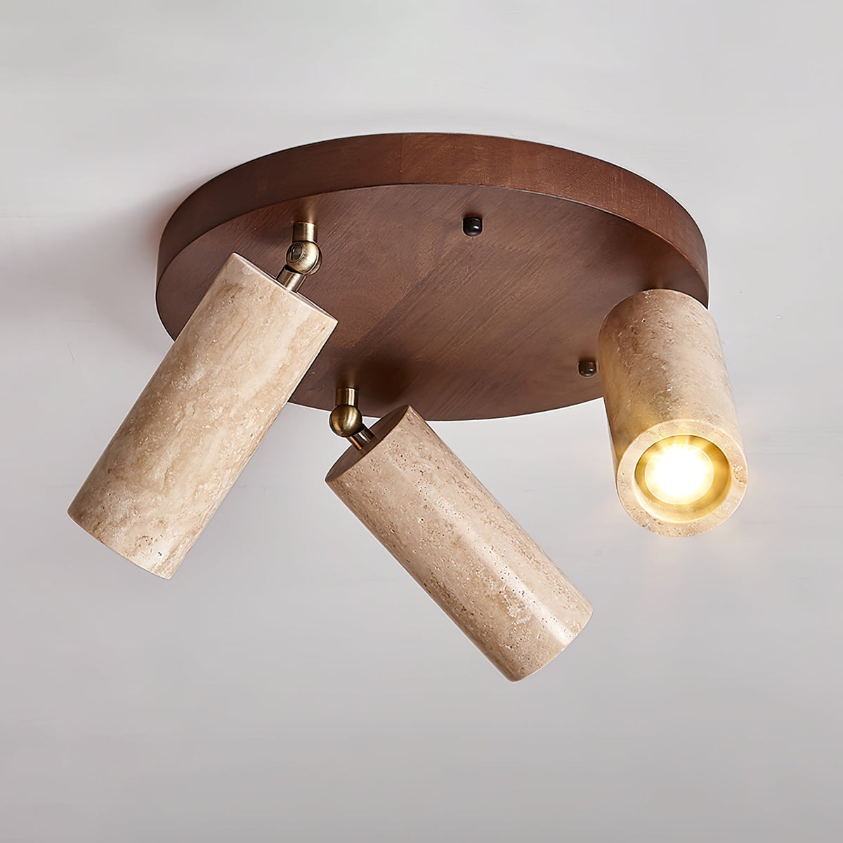 Zevenion-loftlampe i travertin med flere arme