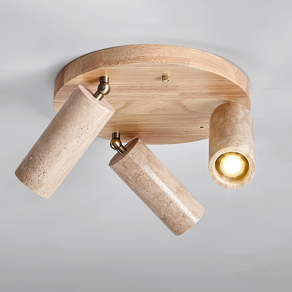 Zevenion-loftlampe i travertin med flere arme
