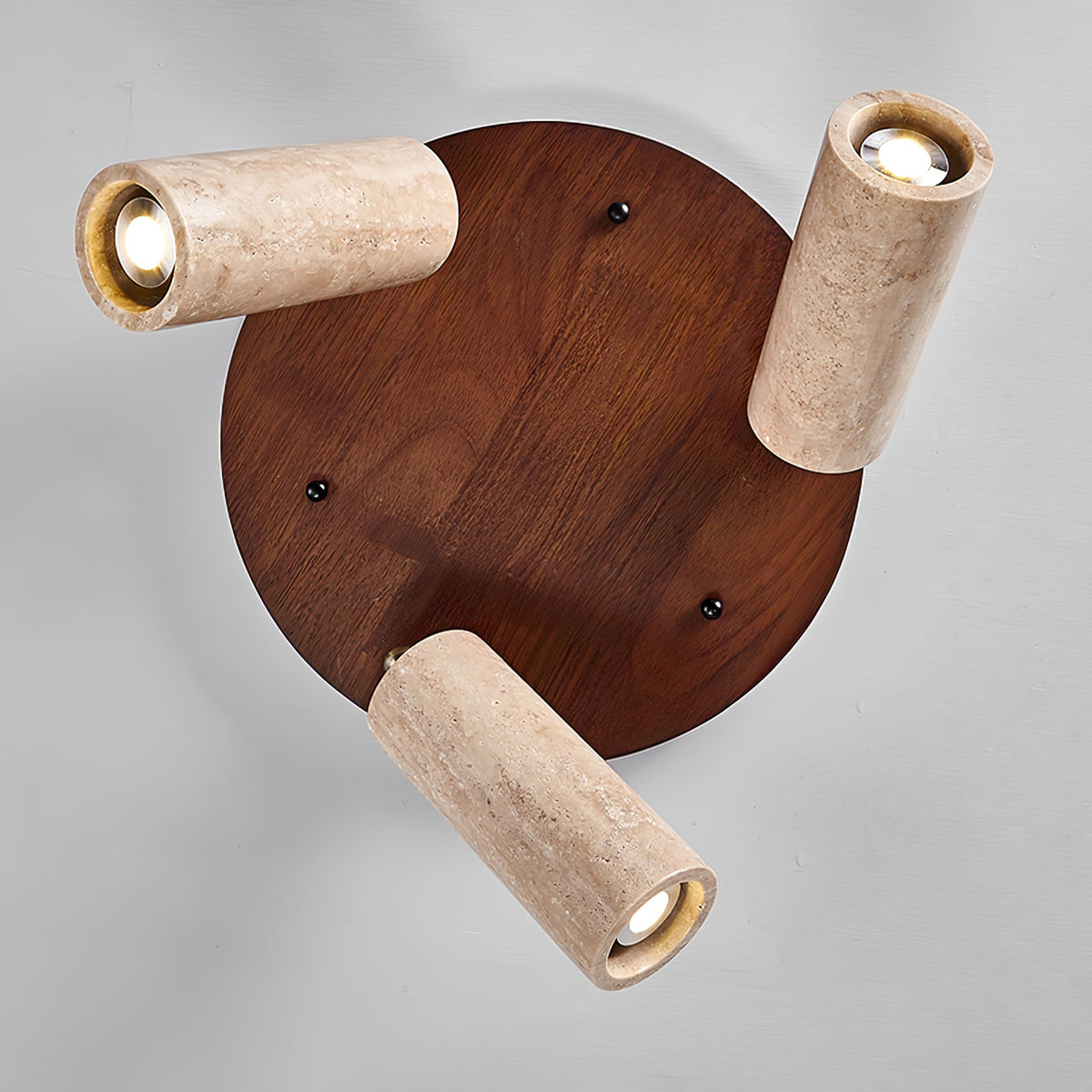 Zevenion-loftlampe i travertin med flere arme