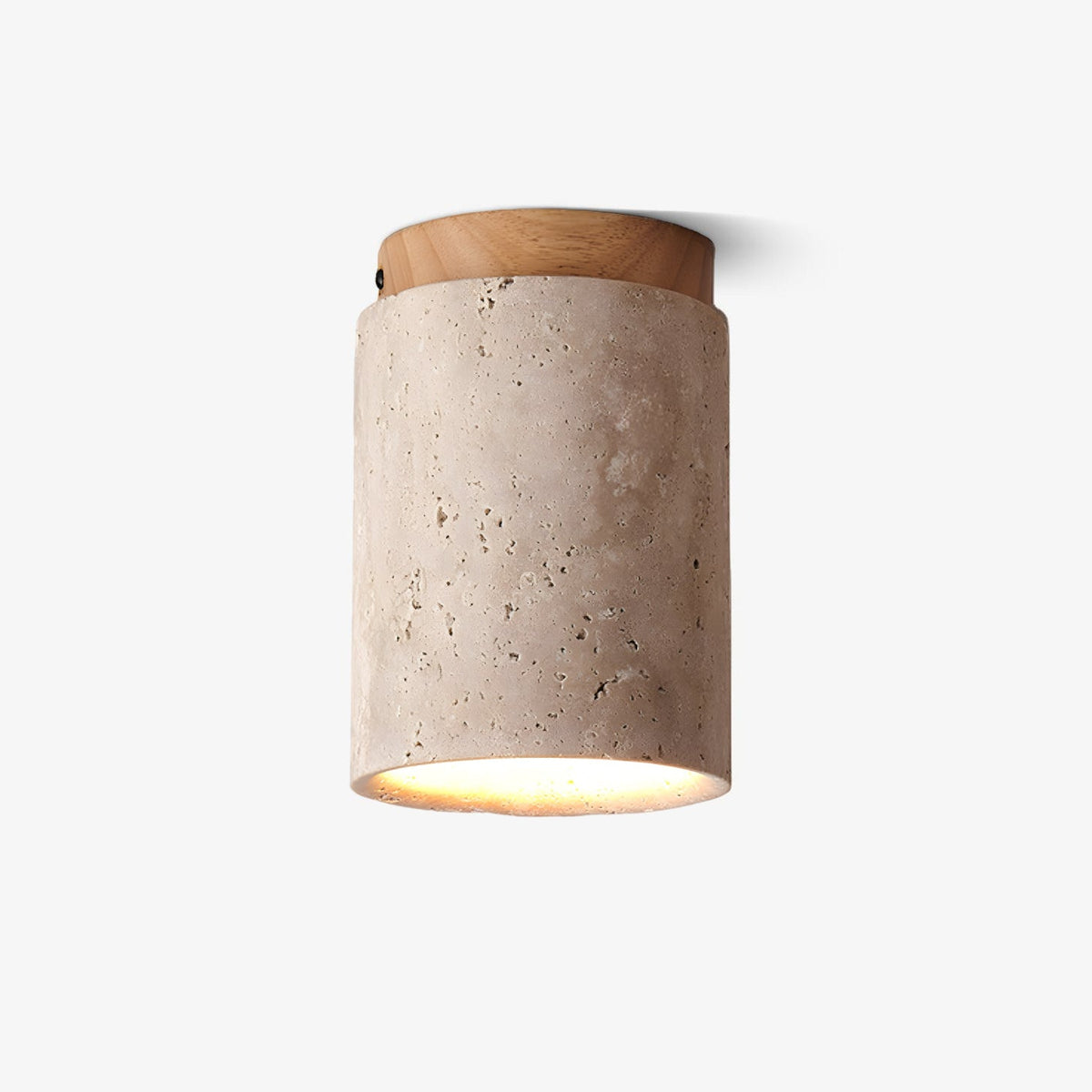 Valelelle loftslampe i travertin med cylindrisk kappe
