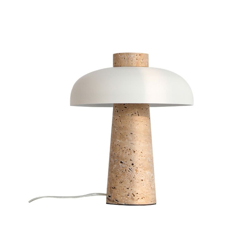 Tavivira svampeformet travertinbordlampe