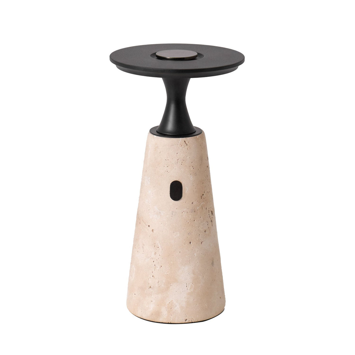 Vespera skulptural bordslampa i travertin