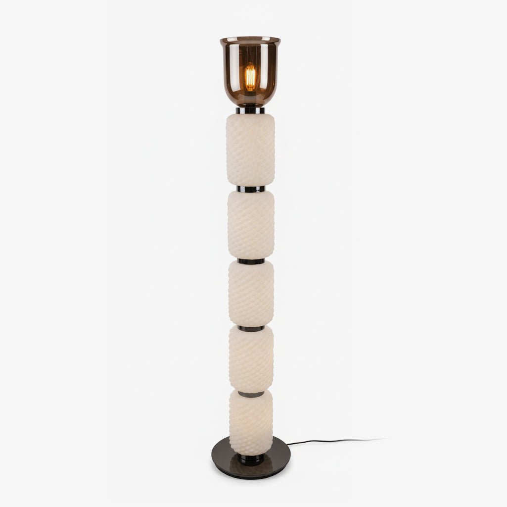Valdorne gulvlampe i struktureret lagdelt glas