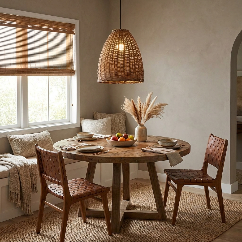 Jarrowcombe-pendellampe i flettet rattan