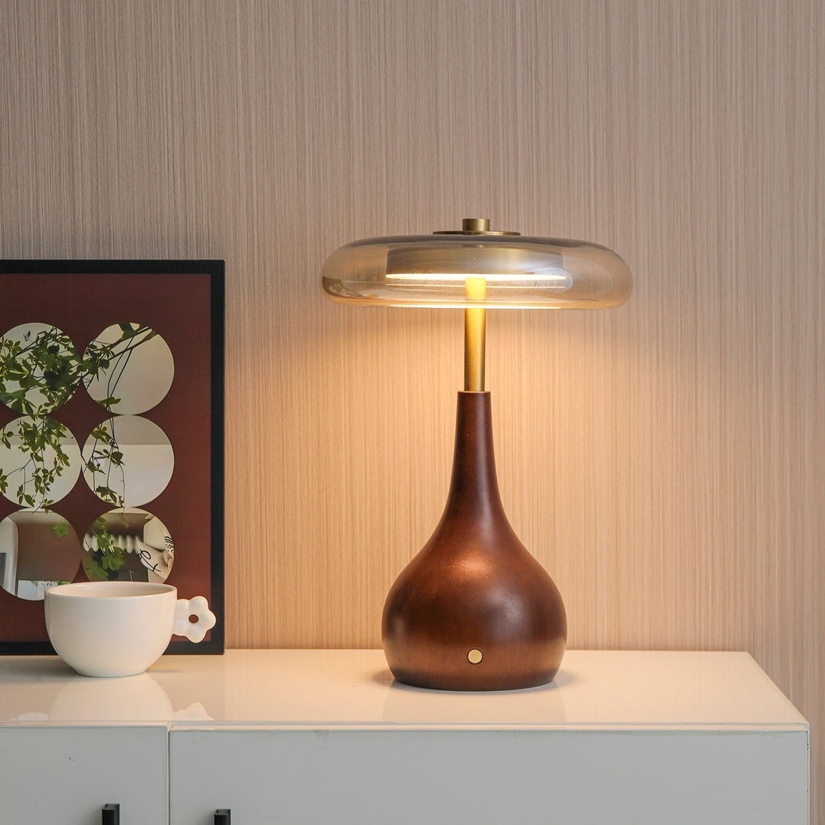 Airdes vintagebordlampe i træ