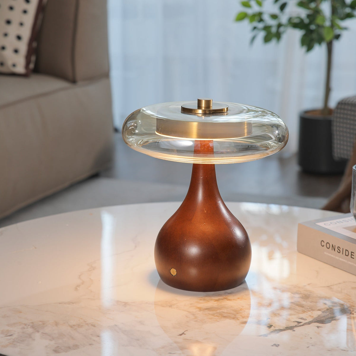 Airdes vintagebordlampe i træ