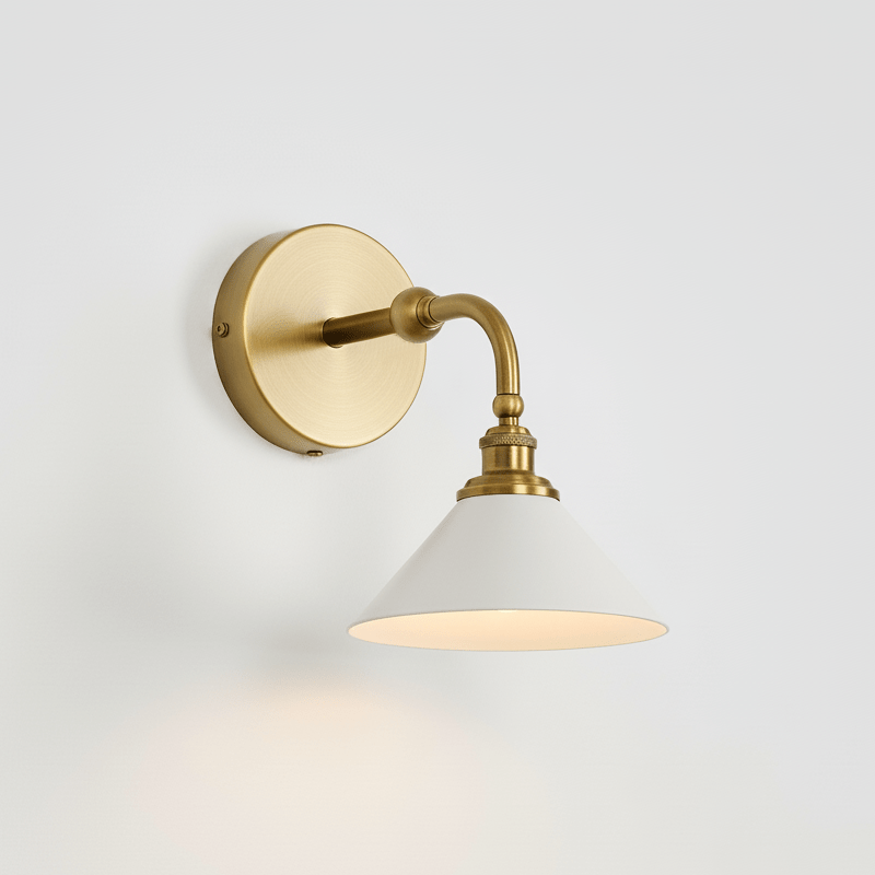 Candeeiro de parede minimalista Dina Valerienne em metal, com formato de chifre