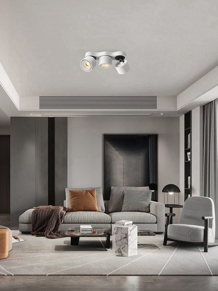 Nylaeara loftslampe med tre roterende, foldbare hoveder