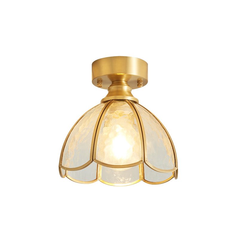 Revely vintage-loftslampe med blomster i farvet glas