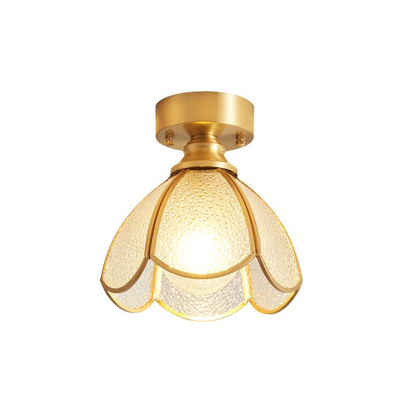 Revely vintage-loftslampe med blomster i farvet glas
