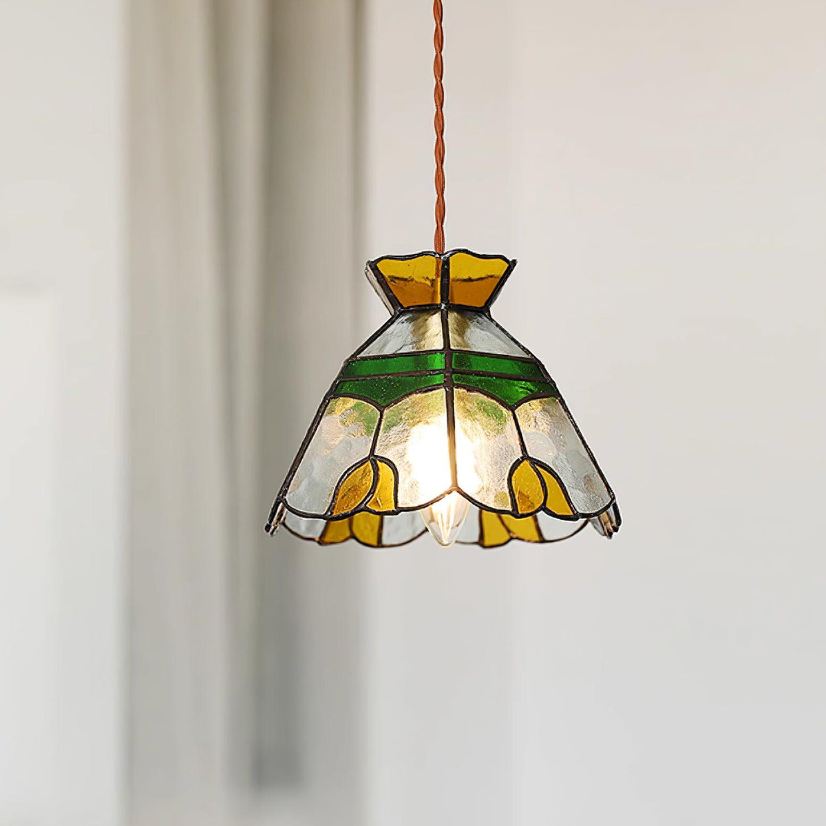 Coriva Pendant Light Stained Glass Mid-century