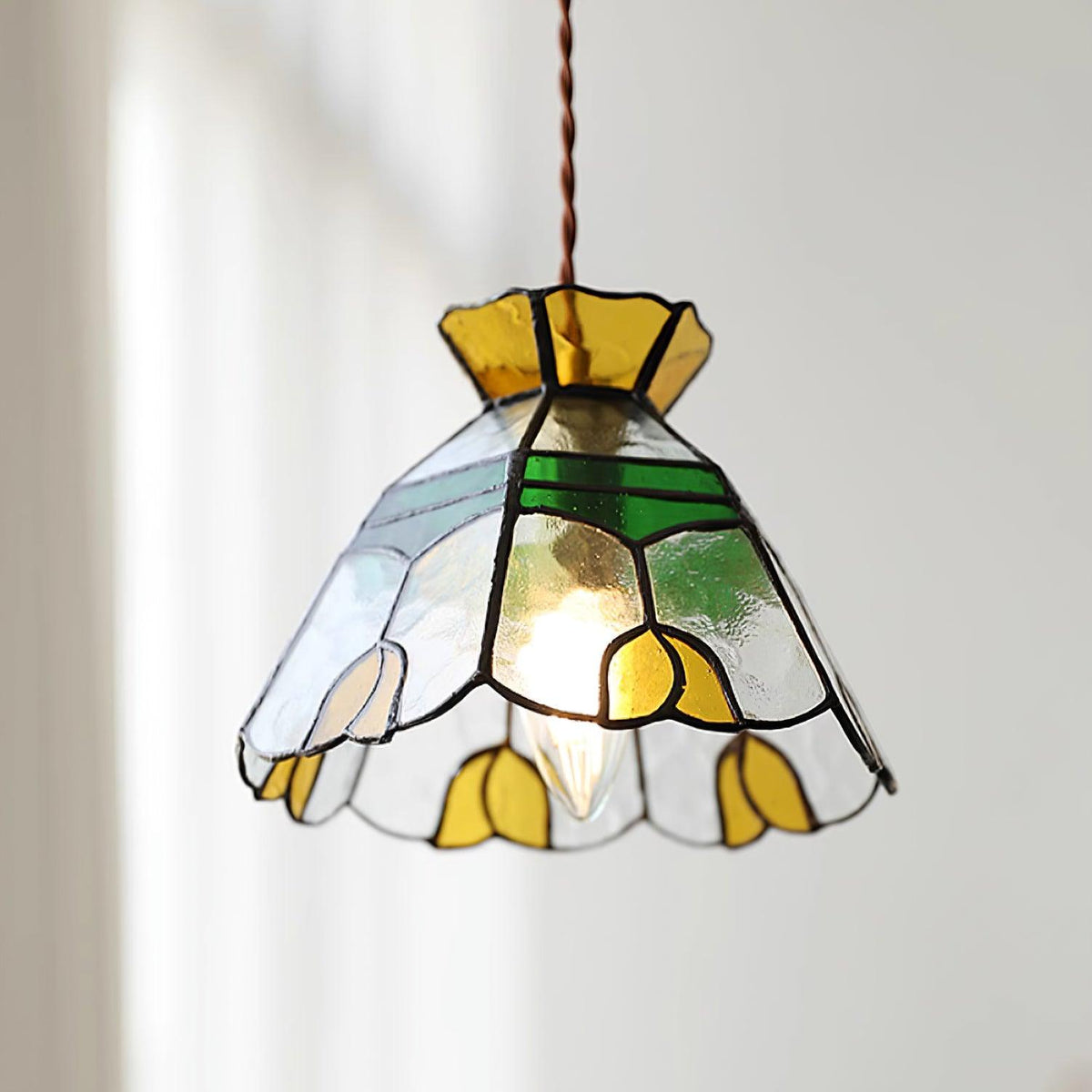 Coriva Pendant Light Stained Glass Mid-century