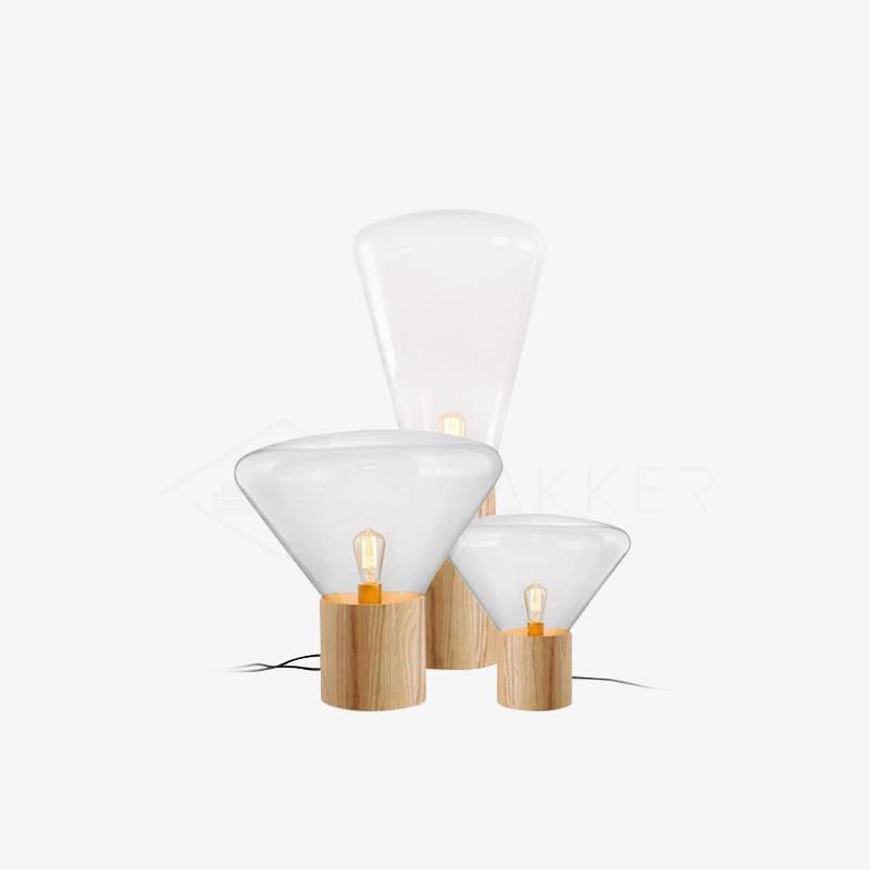 Candeeiro de mesa minimalista em madeira Sylirella