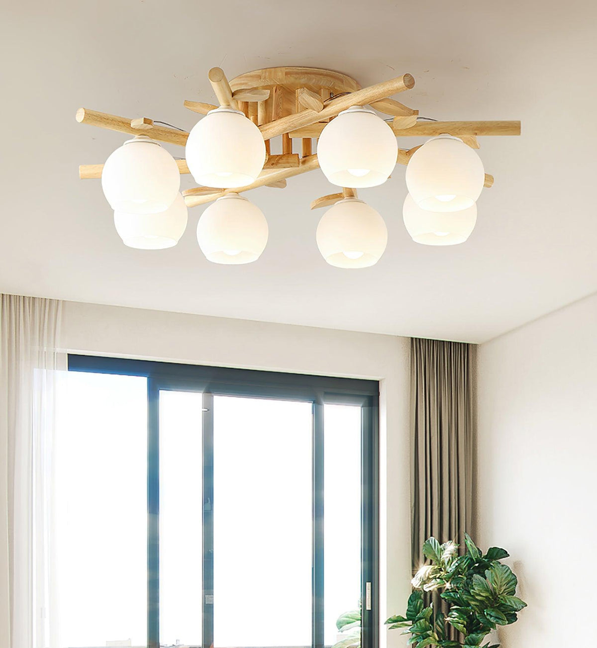 Candeeiro de teto Willow em madeira minimalista